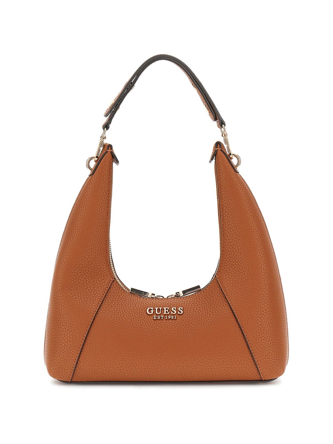 Guess Caramel Solid Calista Top Zip Shoulder Hobo Bag