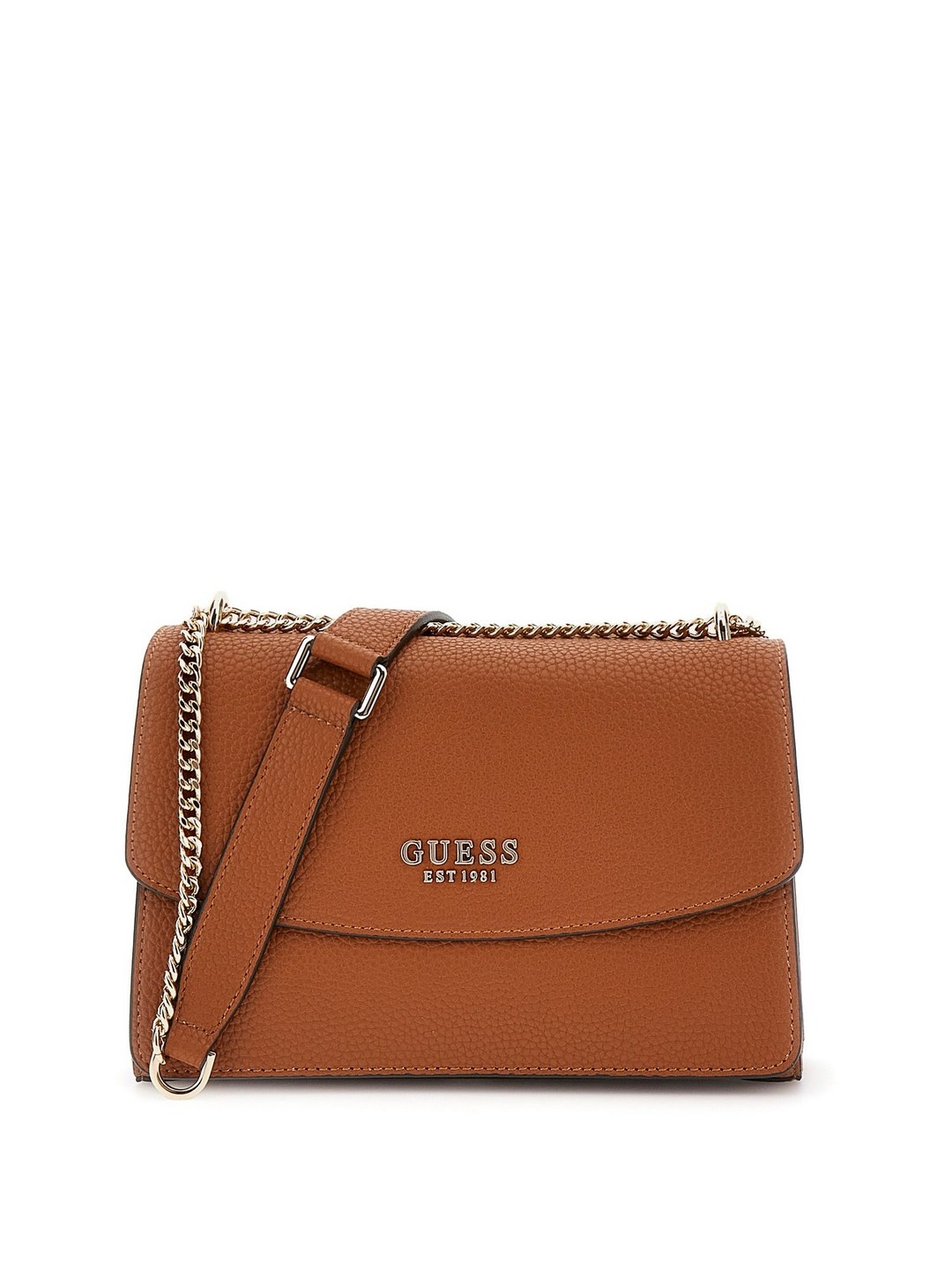 Guess Caramel Textured Calista Convertible Flap Crossbody Bag
