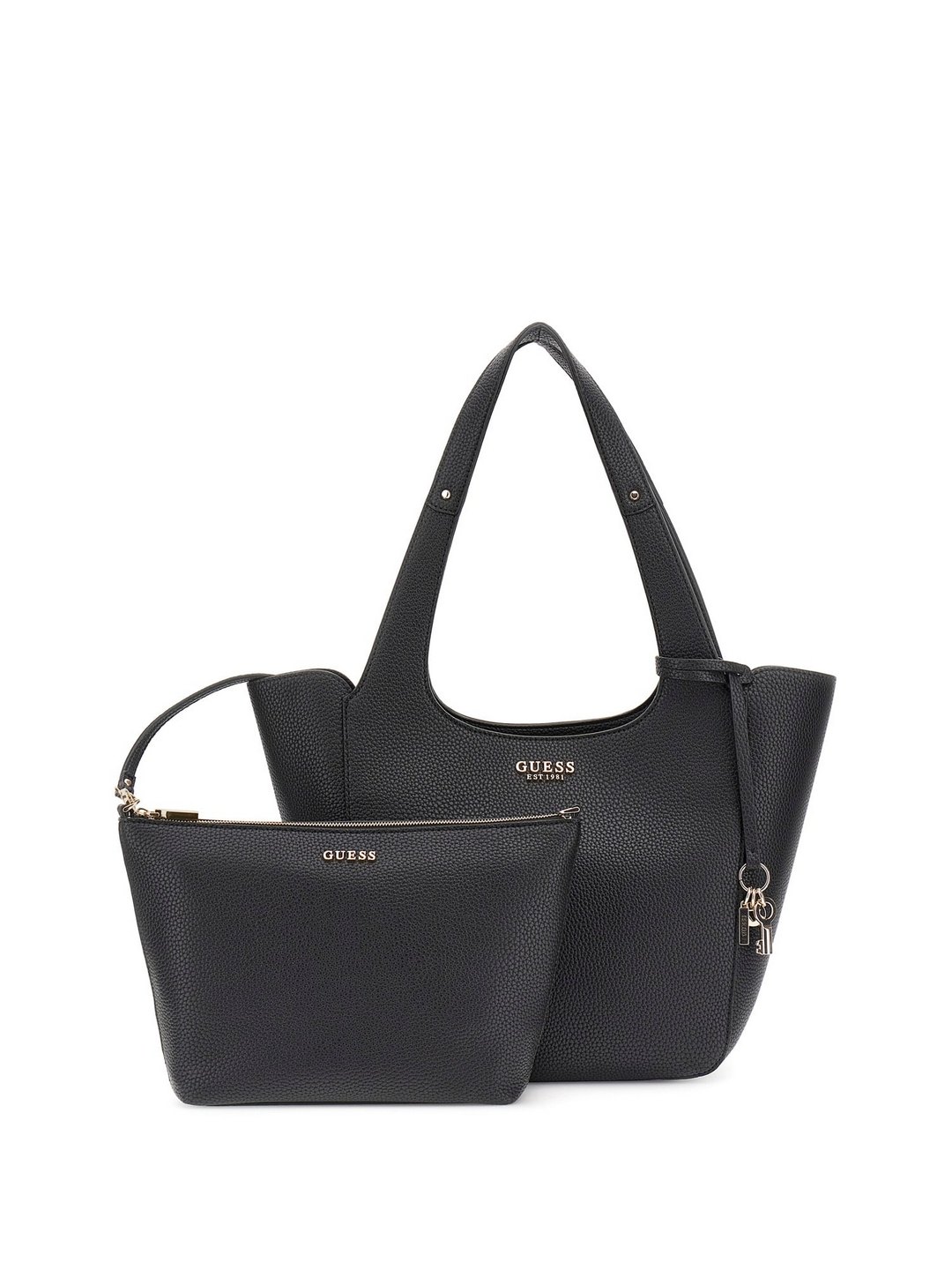 Guess Black Textured Calista 2 In 1 Tote Bag