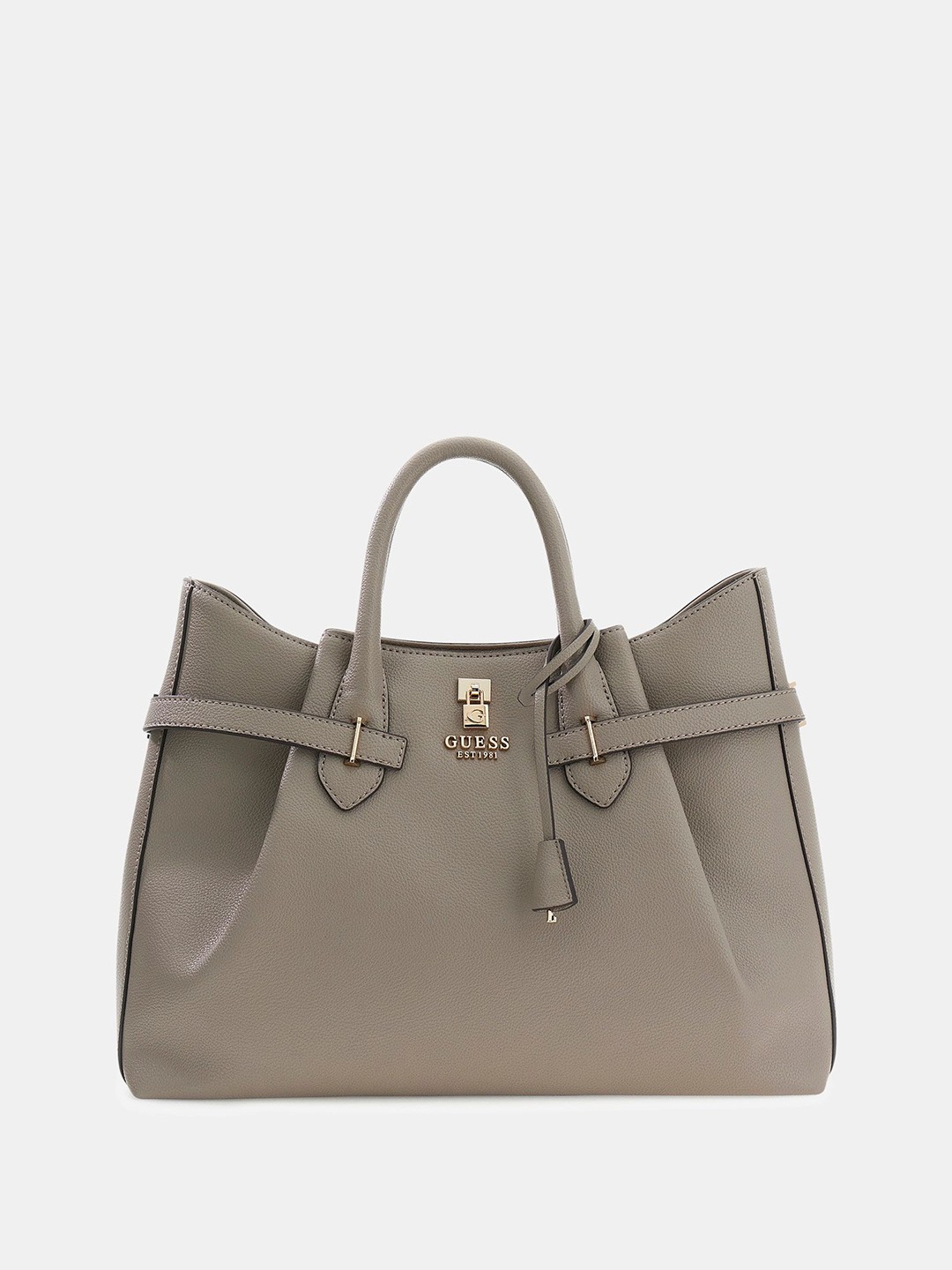 Dark Taupe Solid Zipper Yesba Girlfriend Satchel Bag