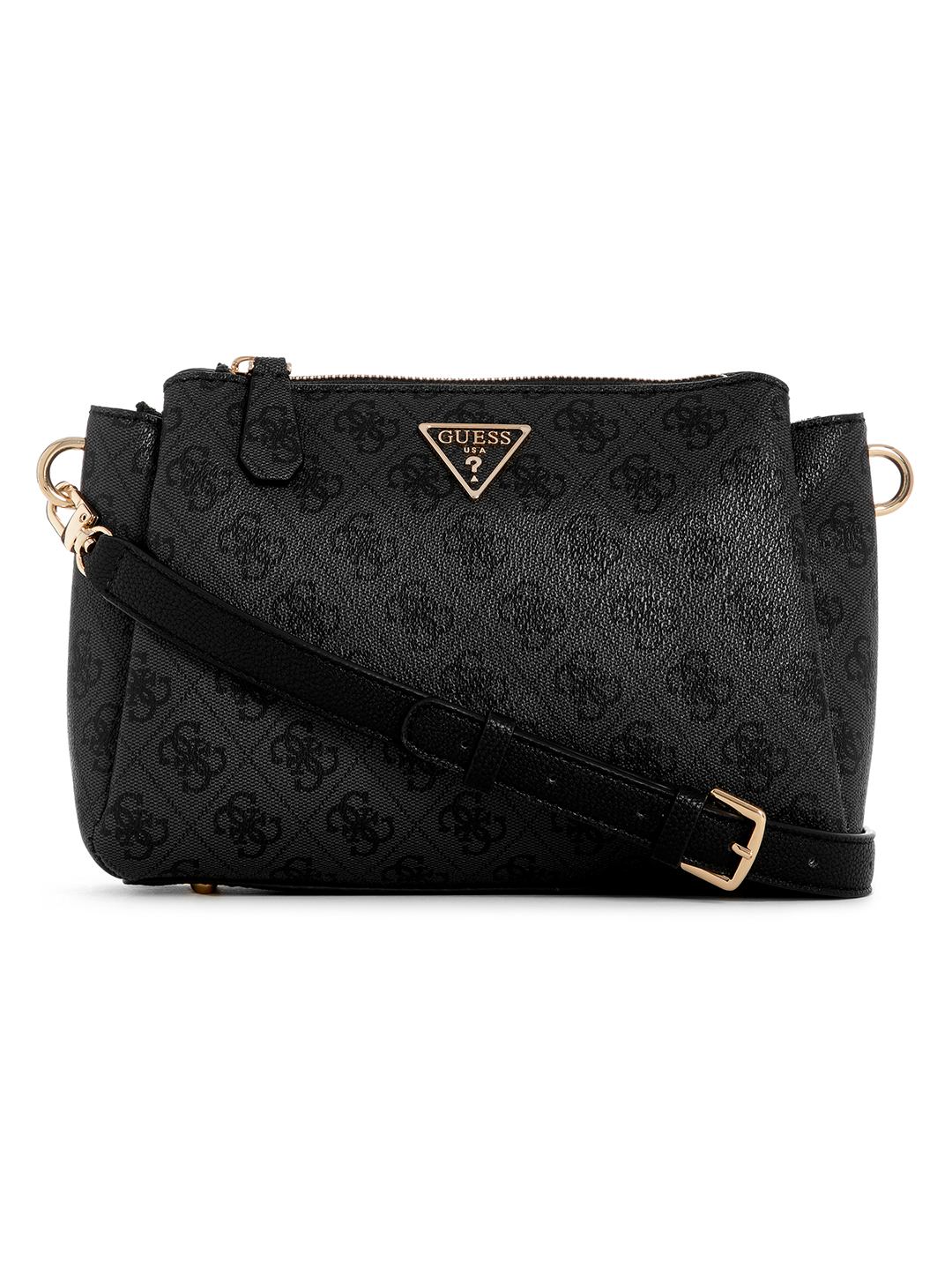 Guess Women's Black PU Printed Crossbody Bag
