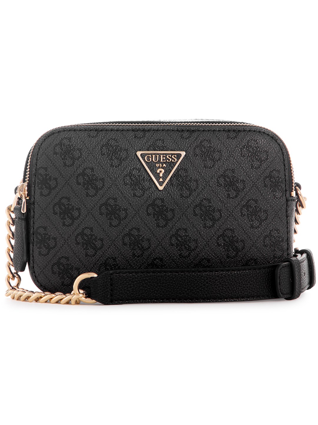 Guess Women's Black Polyurethane Printed Crossbody Bag