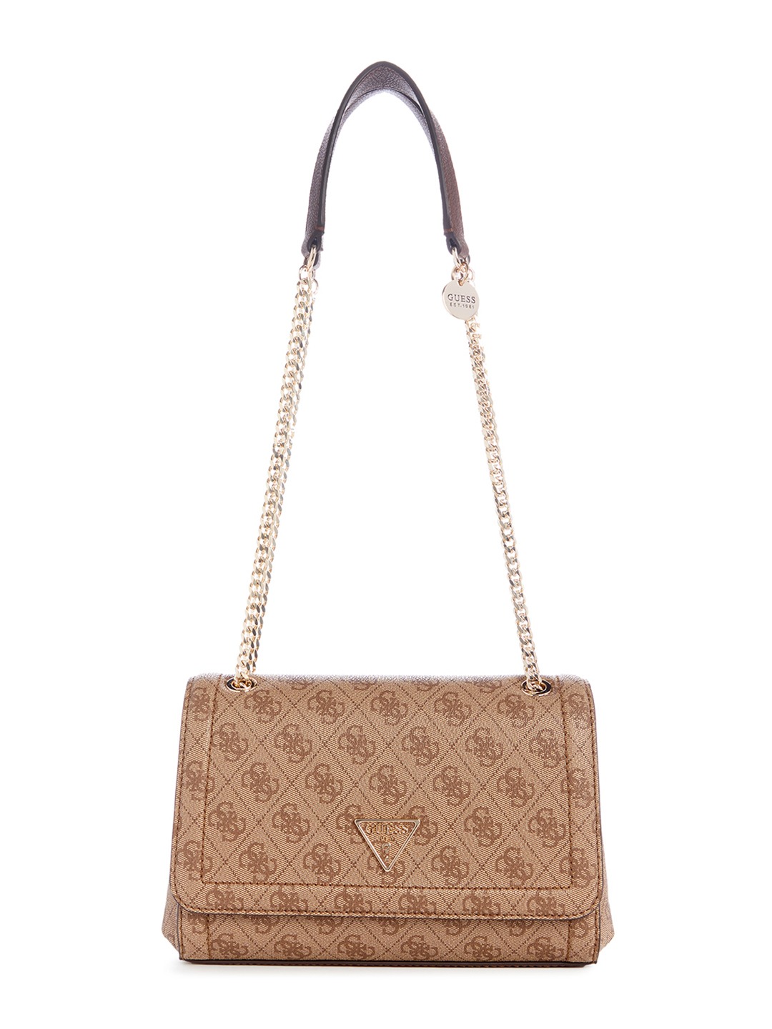 Guess Women's Brown Polyurethane Printed Crossbody Bag