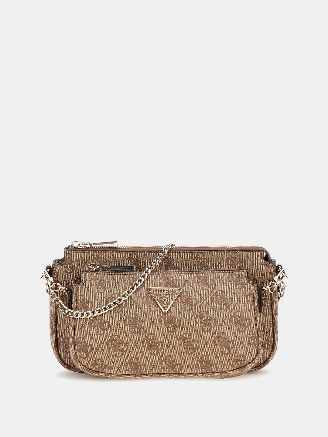 Guess Women Beige Geometric Crossbody Bag