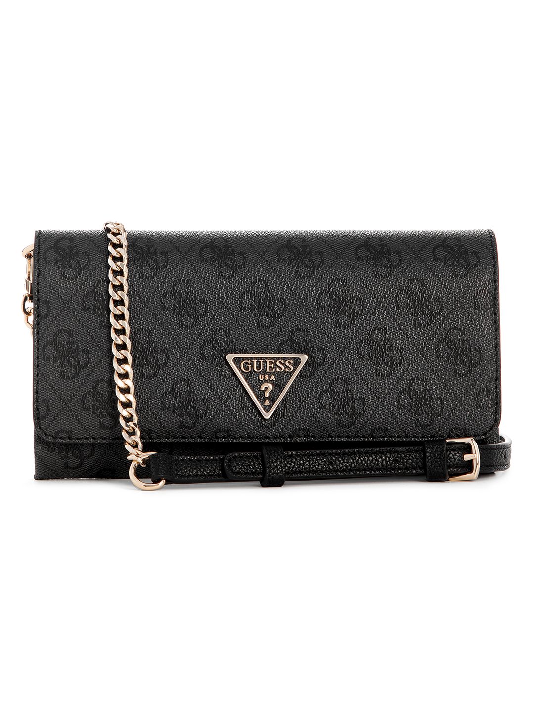 Guess Women's Black PU Printed Crossbody Bag