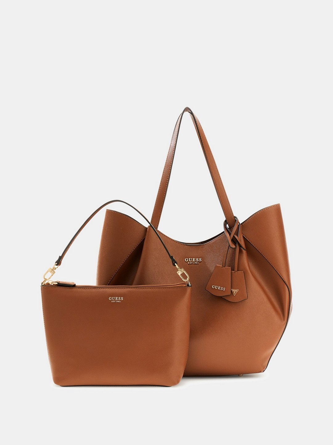 Brown Solid Amorette 2 In 1 Tote Bag