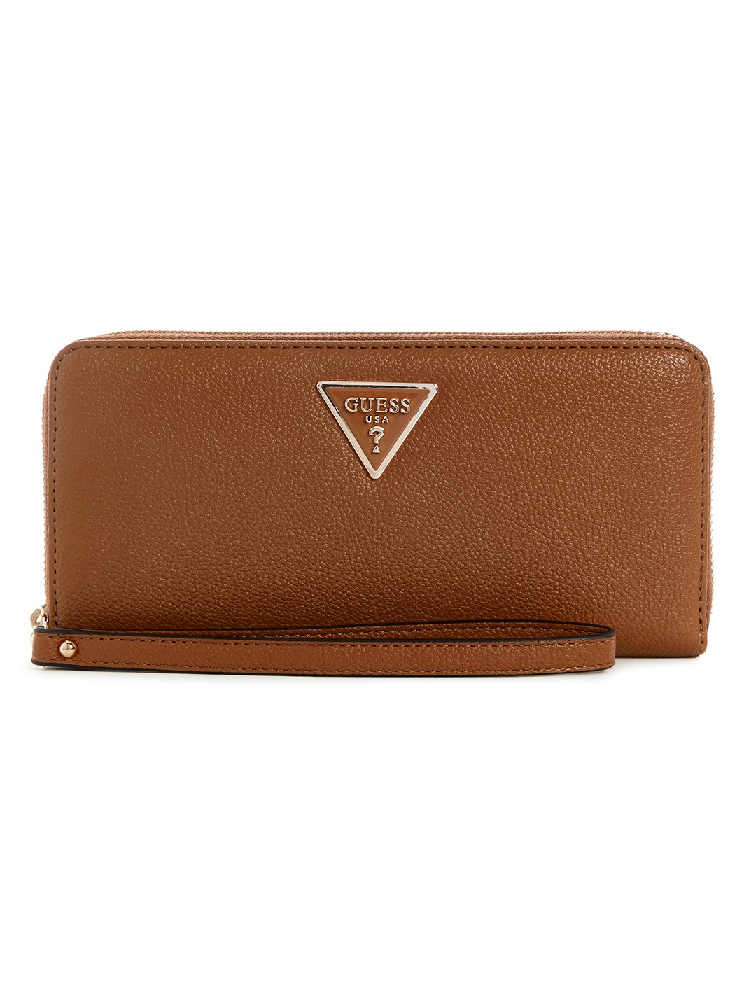 Cognac Solid Laurel Zip Around Wallet