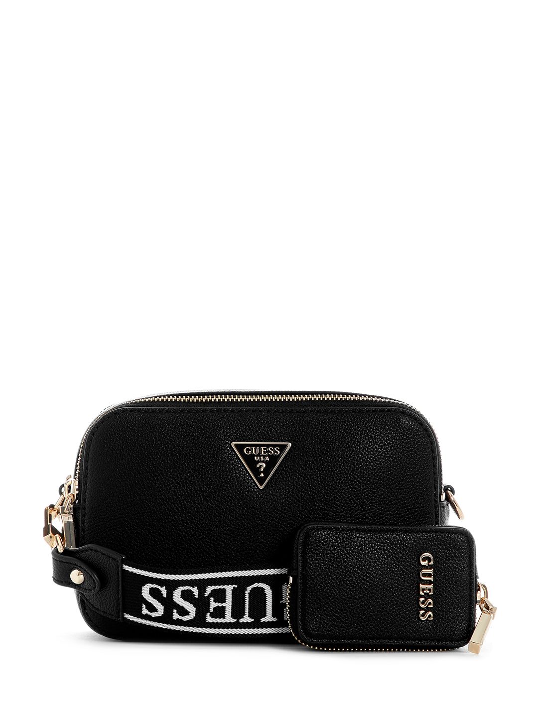 Black Solid Latona II  Crossbody Bag