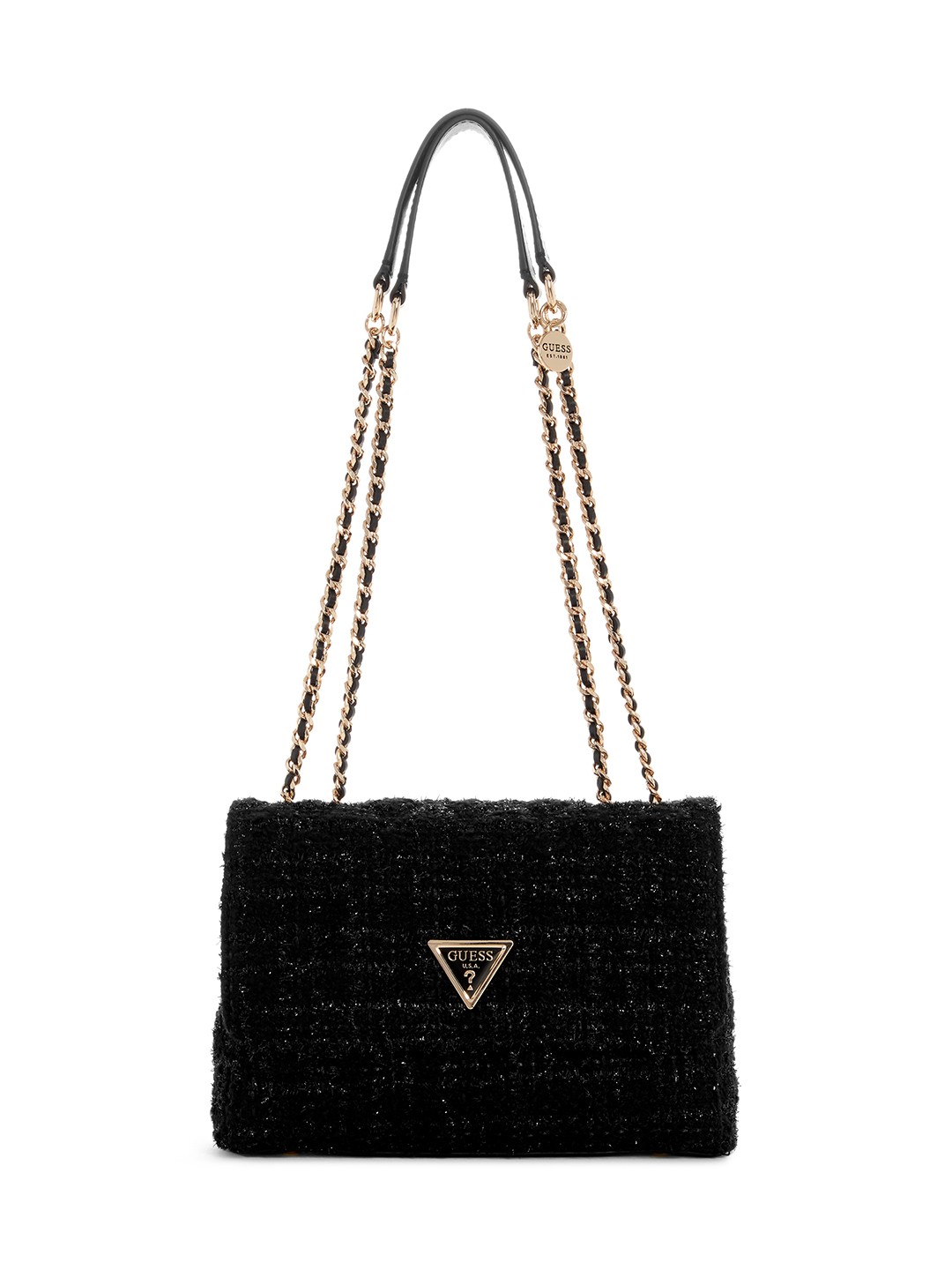 Guess Women's Black Polyester Wool Solid Shoulder Bag