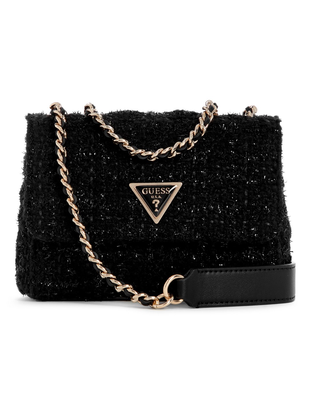 Black Self-Design Sling Bag