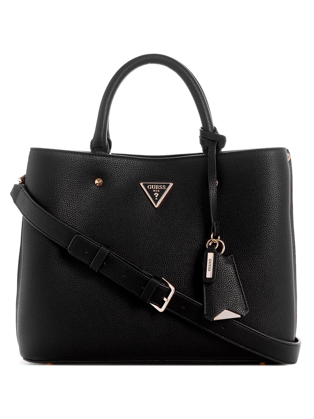 Black Solid Meridian Girlfriend Shoulder Bag