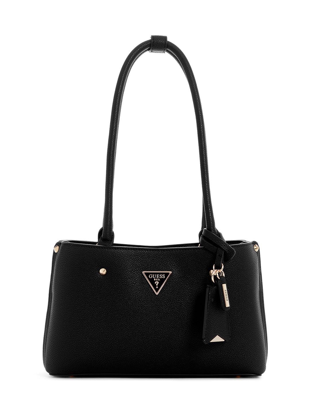 Black Solid Meridian Shoulder Bag