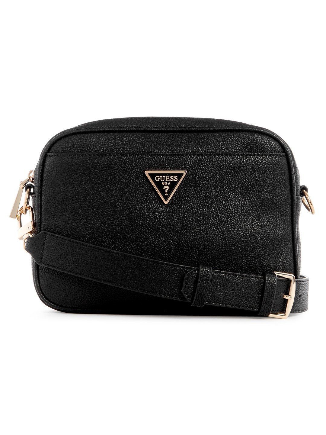 Guess Women Black Solid Sling Bag with Zip Closure