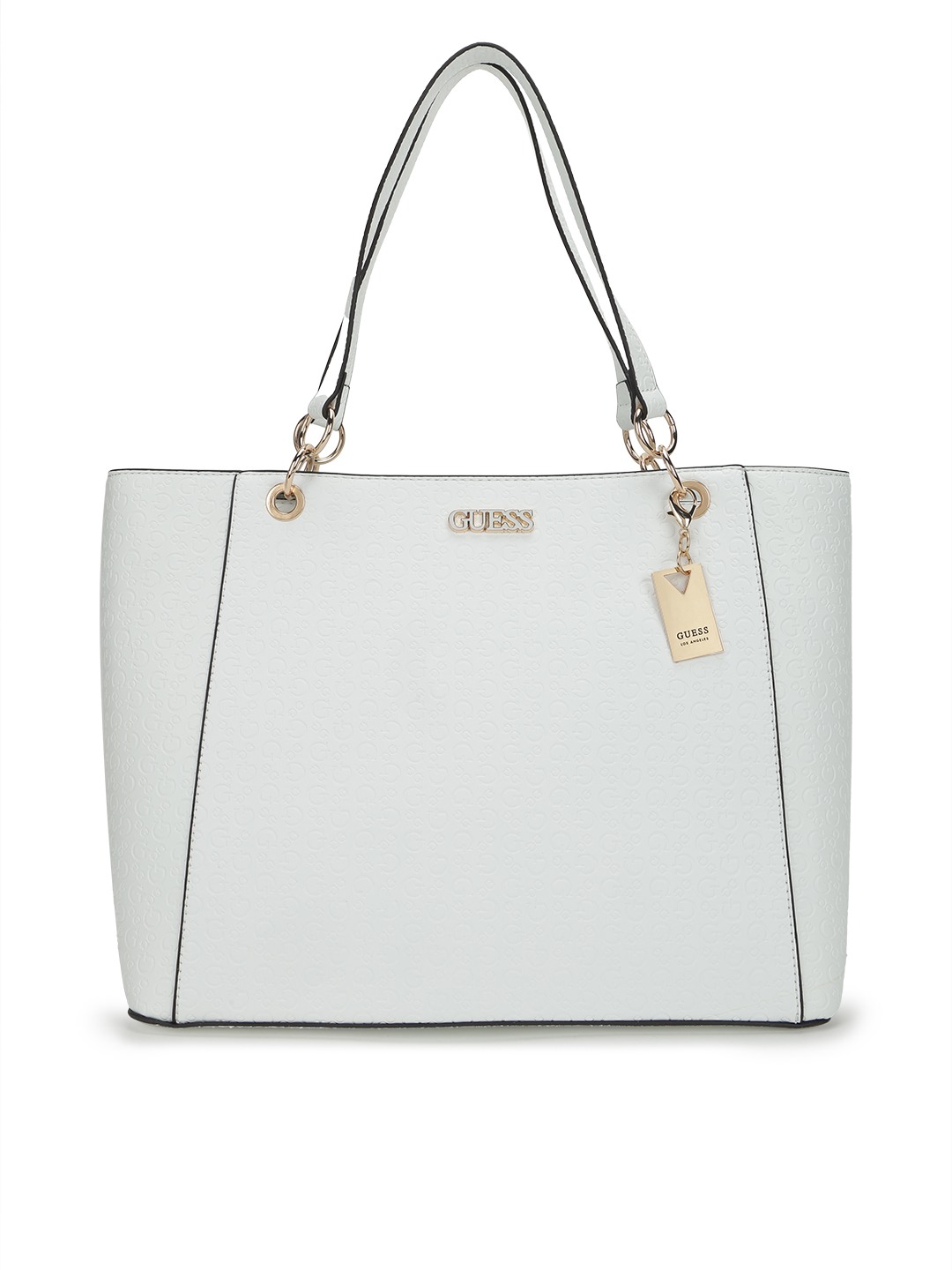 Guess White Textured Zakaria Tote