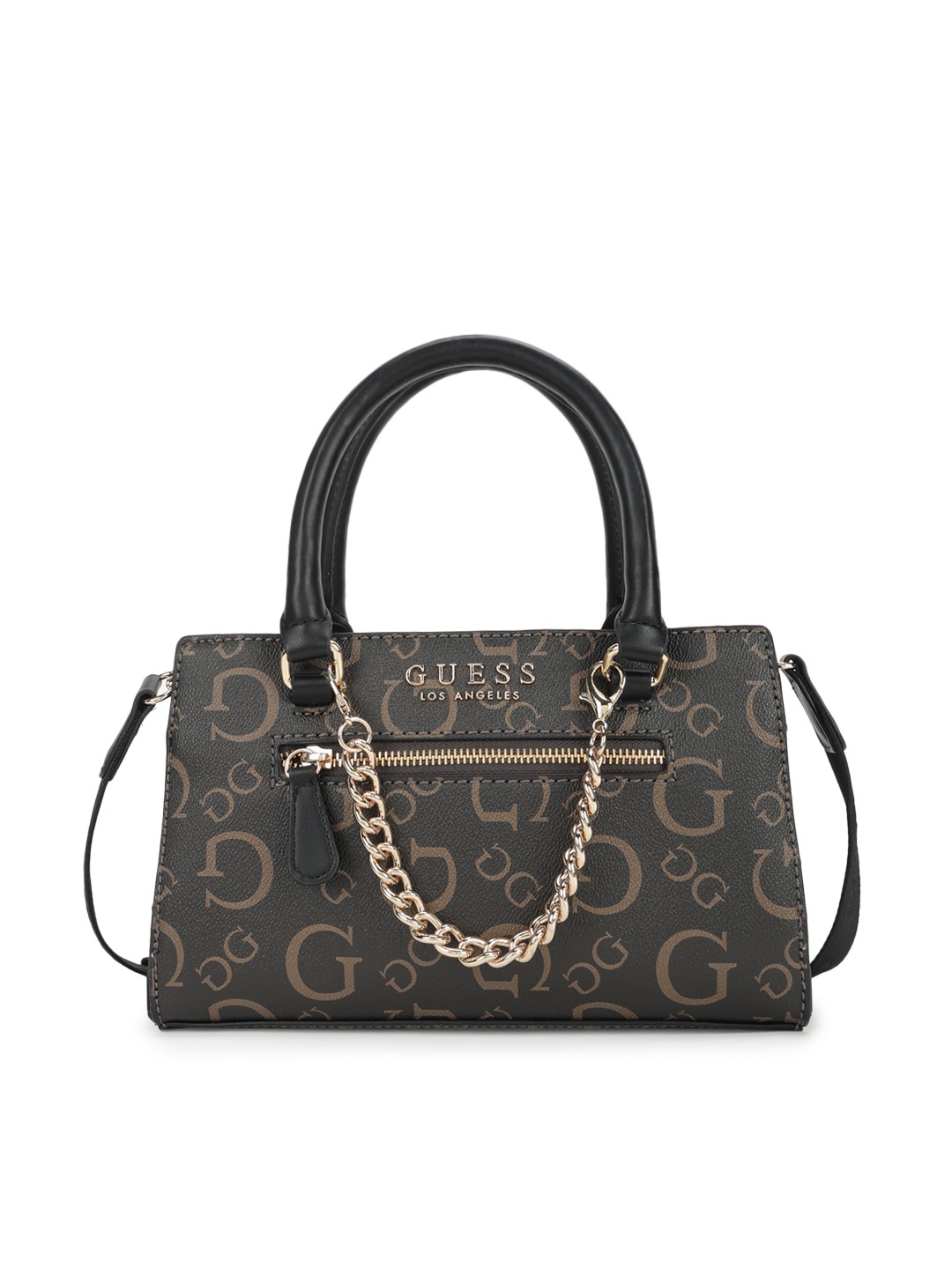 Guess Black Printed Saffron Satchel