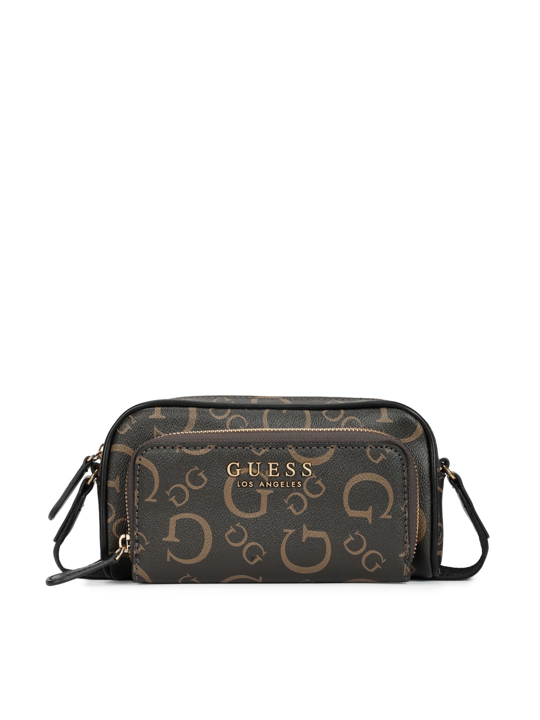 Guess Black Printed Saffron Mini Shoulder Bag