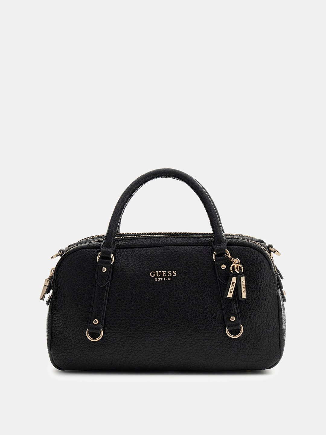 Black Solid Magnet Marsha Box Satchel Bag