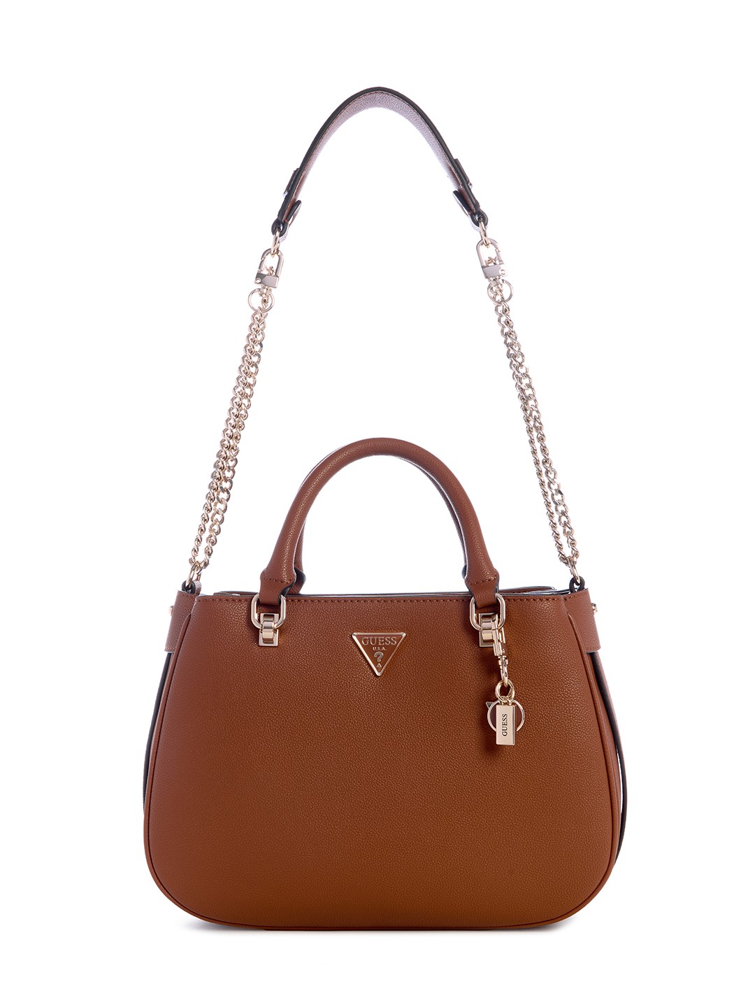 Cognac Solid Fedora Shoulder Bag