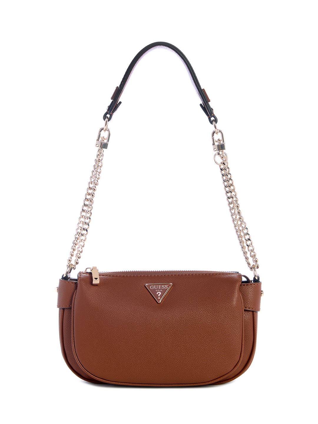 Cognac Solid Fedora Shoulder Bag