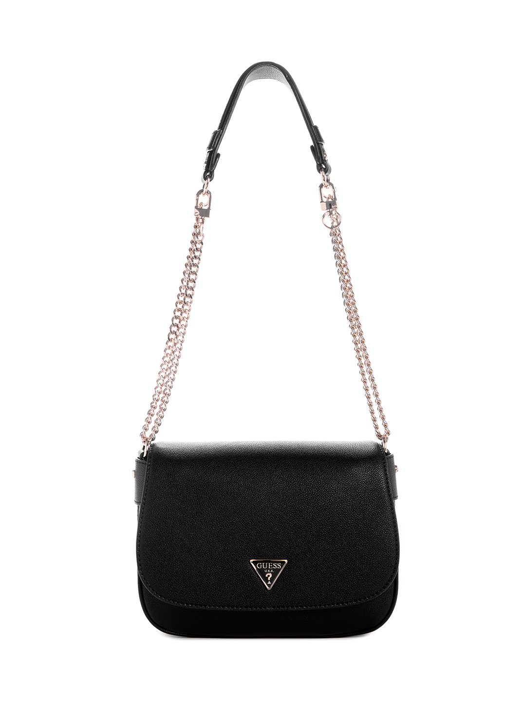 Black Solid Fedora Shoulder Bag