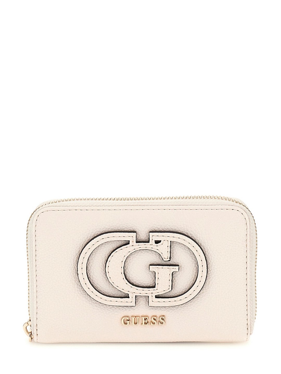 Guess Off White Textured Calebra Medium Zip Around Wallet