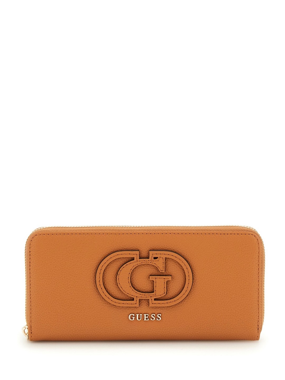 Guess Cognac Solid Calebra Large Zip Around Wallet