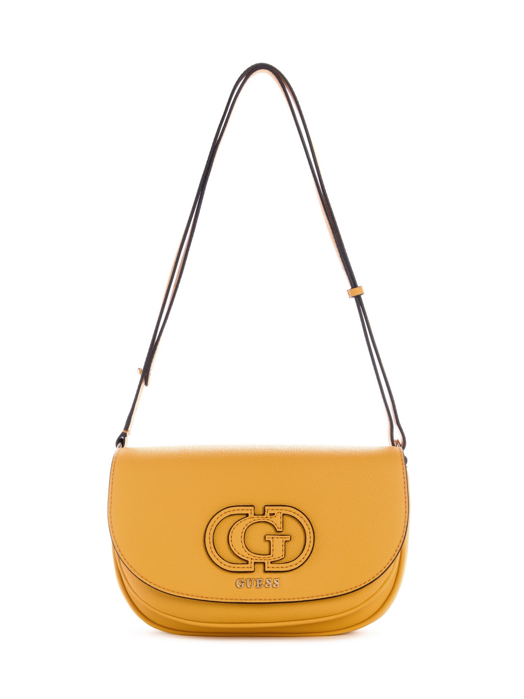 Guess Women Gold Textured Adjustable Shoulder Strap Crossbody Bag