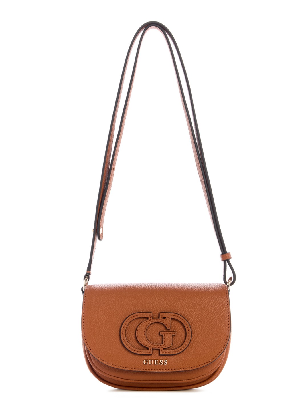 Guess Women Brown Textured Adjustable Shoulder Strap Mini Crossbody Bag