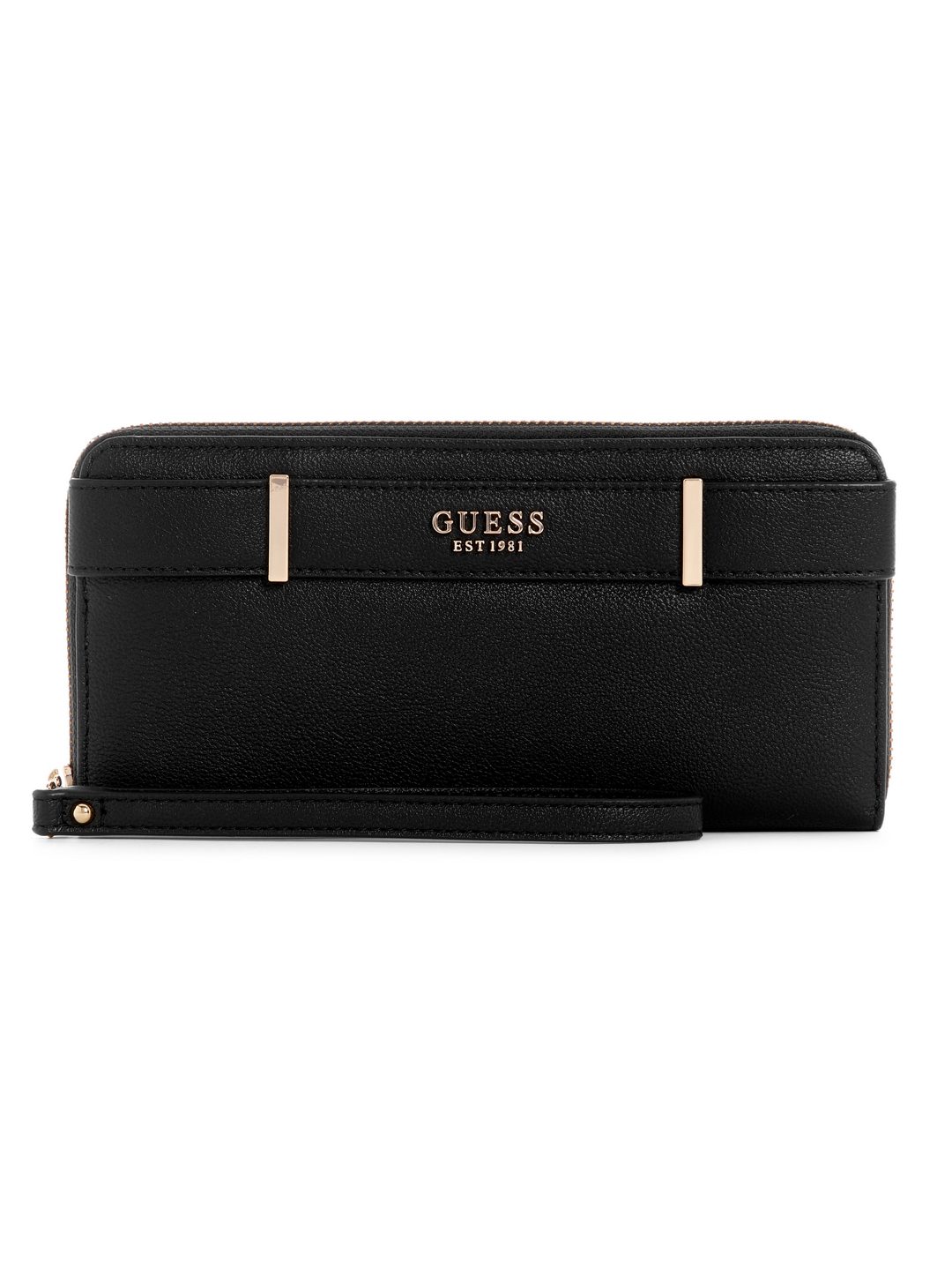 Guess Black Solid Anadela Large Zip Around Wallet