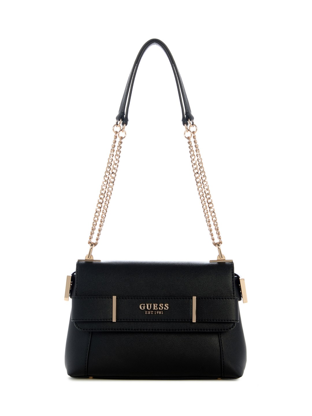 Guess Black Solid Anadela Convertible Flap Crossbody Bag