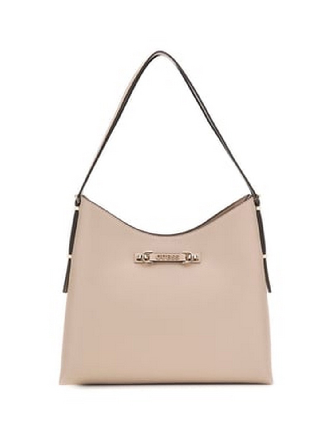 Guess Women Beige Textured Strap Handles Shoulder Bag