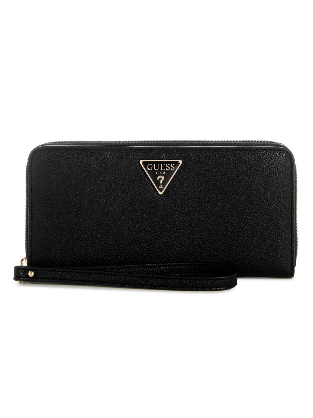 Guess Black Solid Lucci Zip-Around Wallet