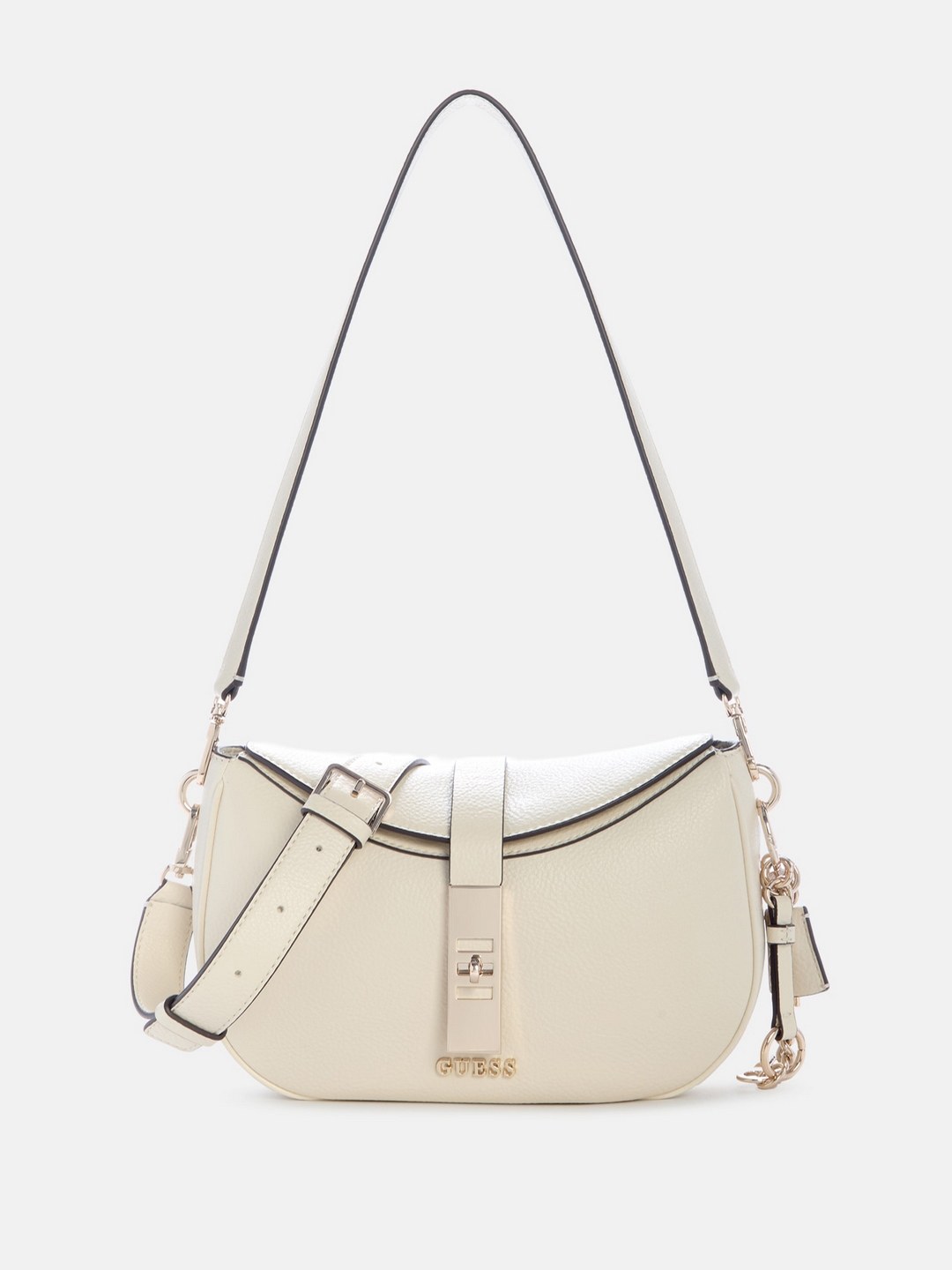 Guess Off White Solid Brooke Satchel