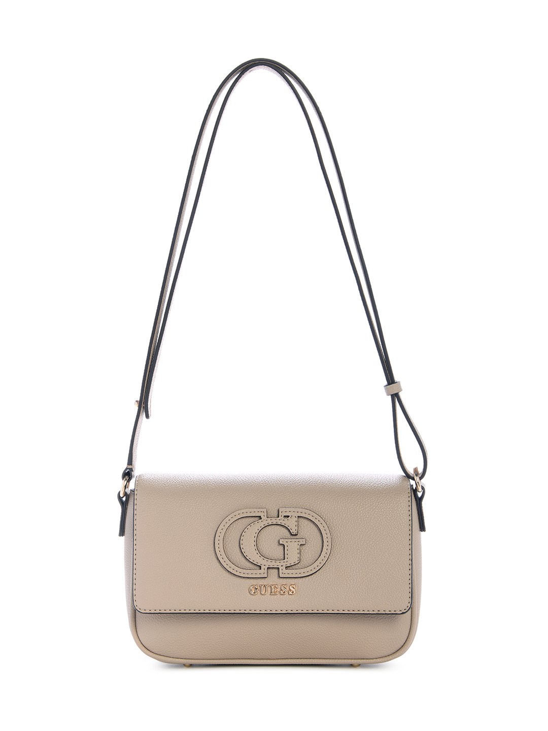 Light Taupe Textured Magnetic Snap Isola Crossbody Bag