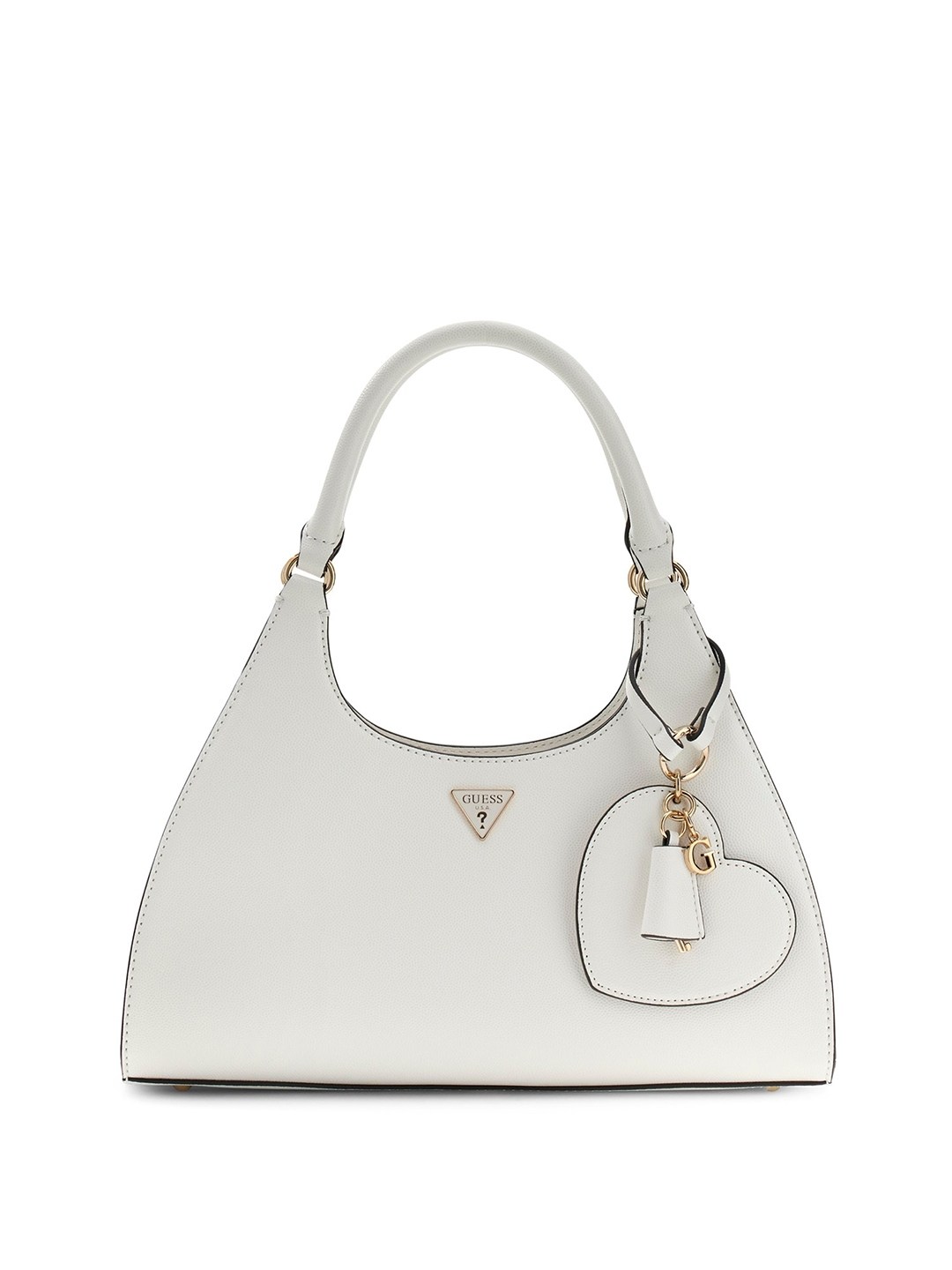 Women's White Solid Pu Isobel Small Girlfriend Carryall Hobo Bag