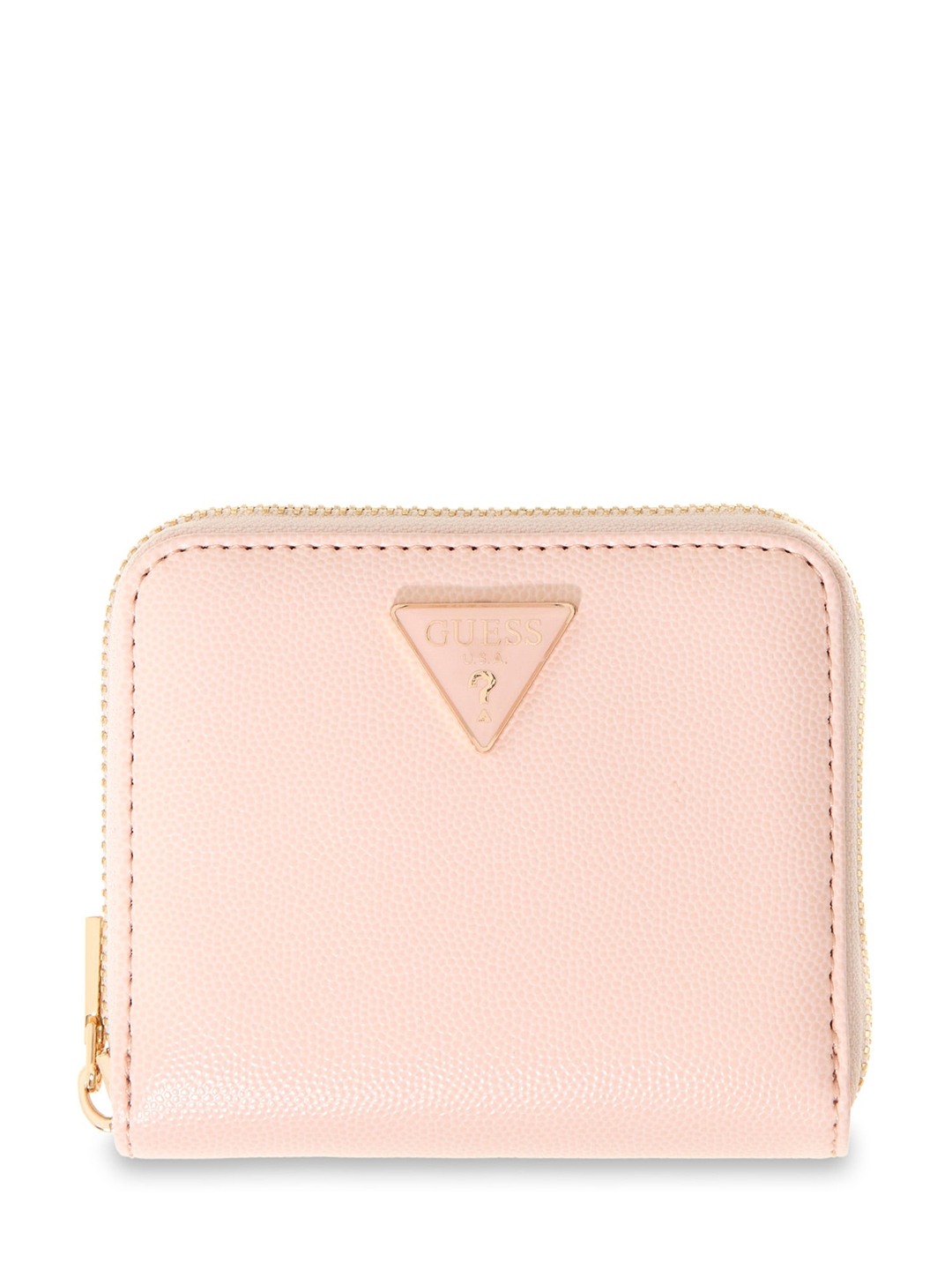 Women's Light Rose Solid Pu Isobel Small Zip-Around Wallet