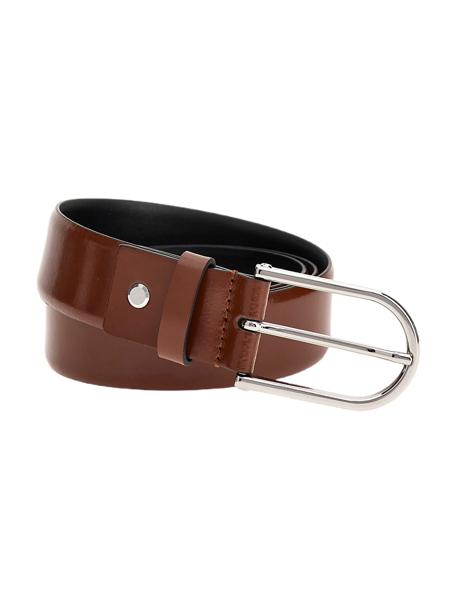 GUESS Cognac Leather Men's Belt