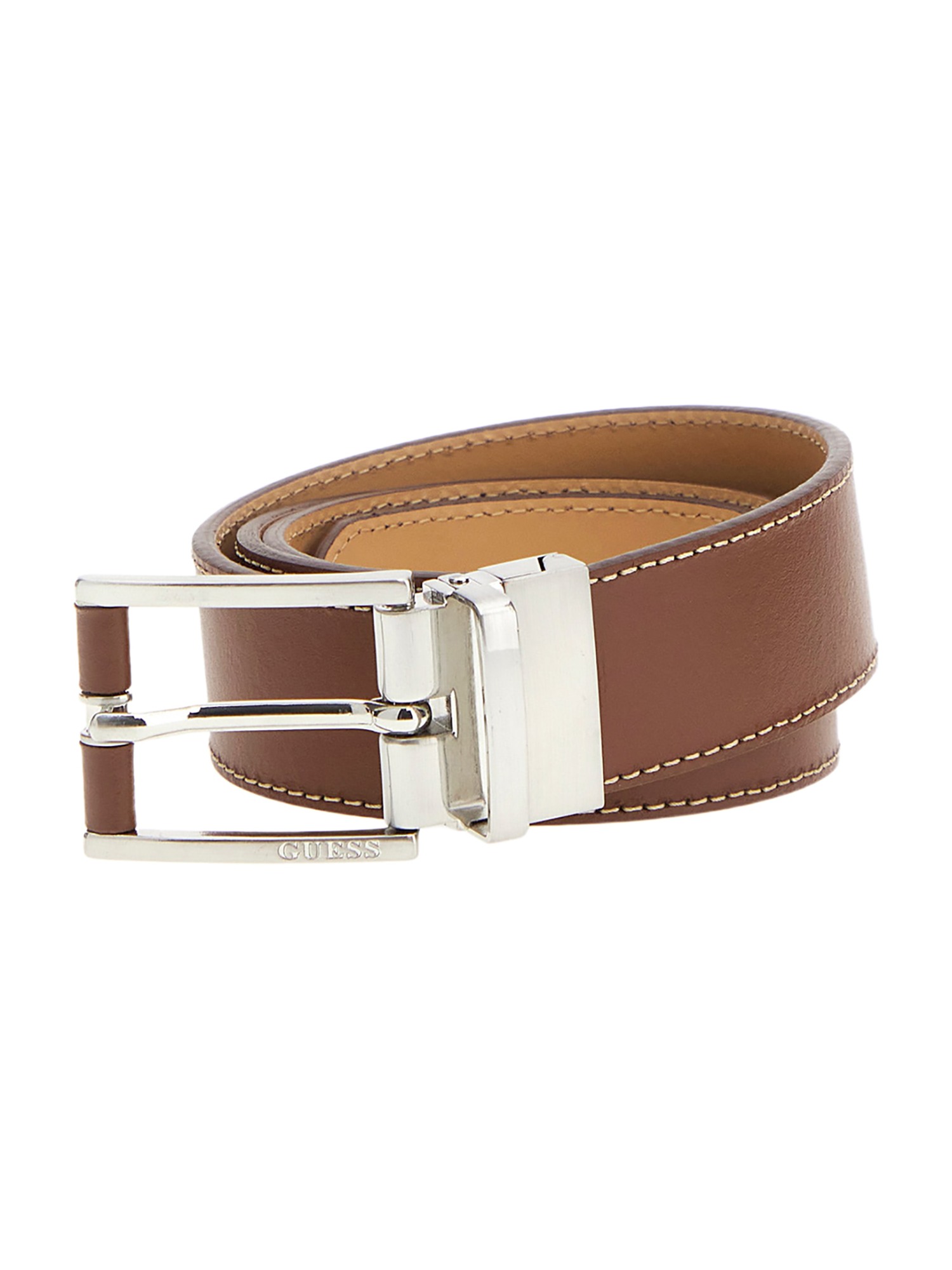 GUESS Brown Leather Men's Belts
