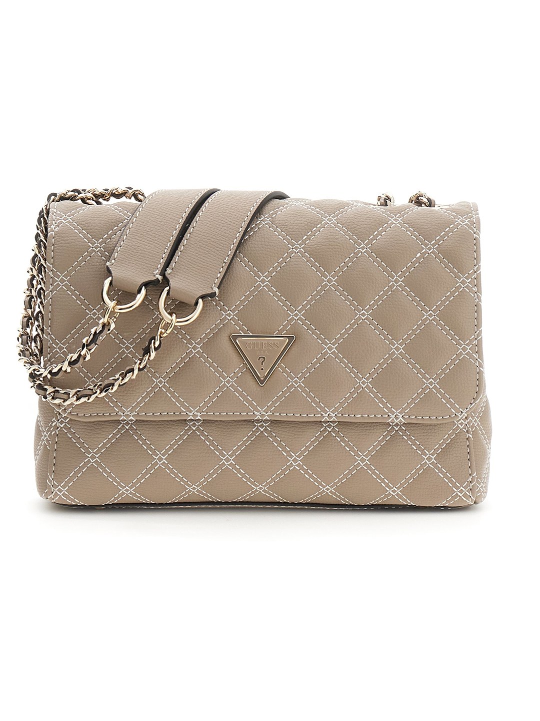 Pale Mocha Textured Magnetic Snap Giully 2 Comp Crossbody Bag