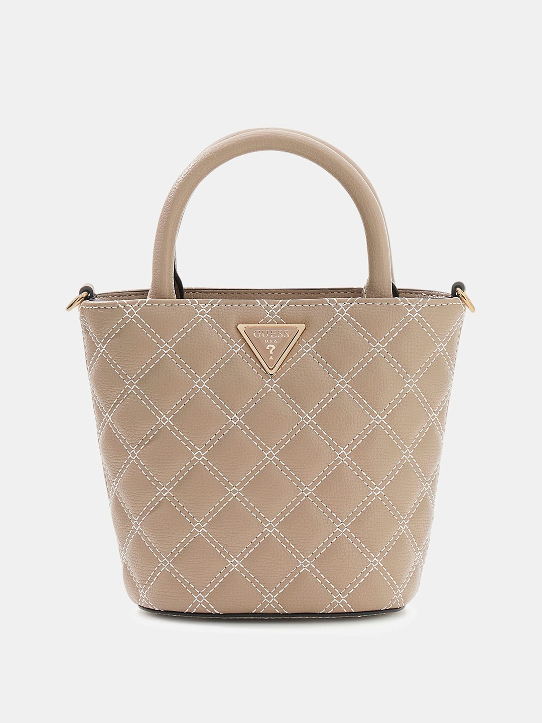 Pale Mocha Quilted Magnet Giully Mini Tote Bag