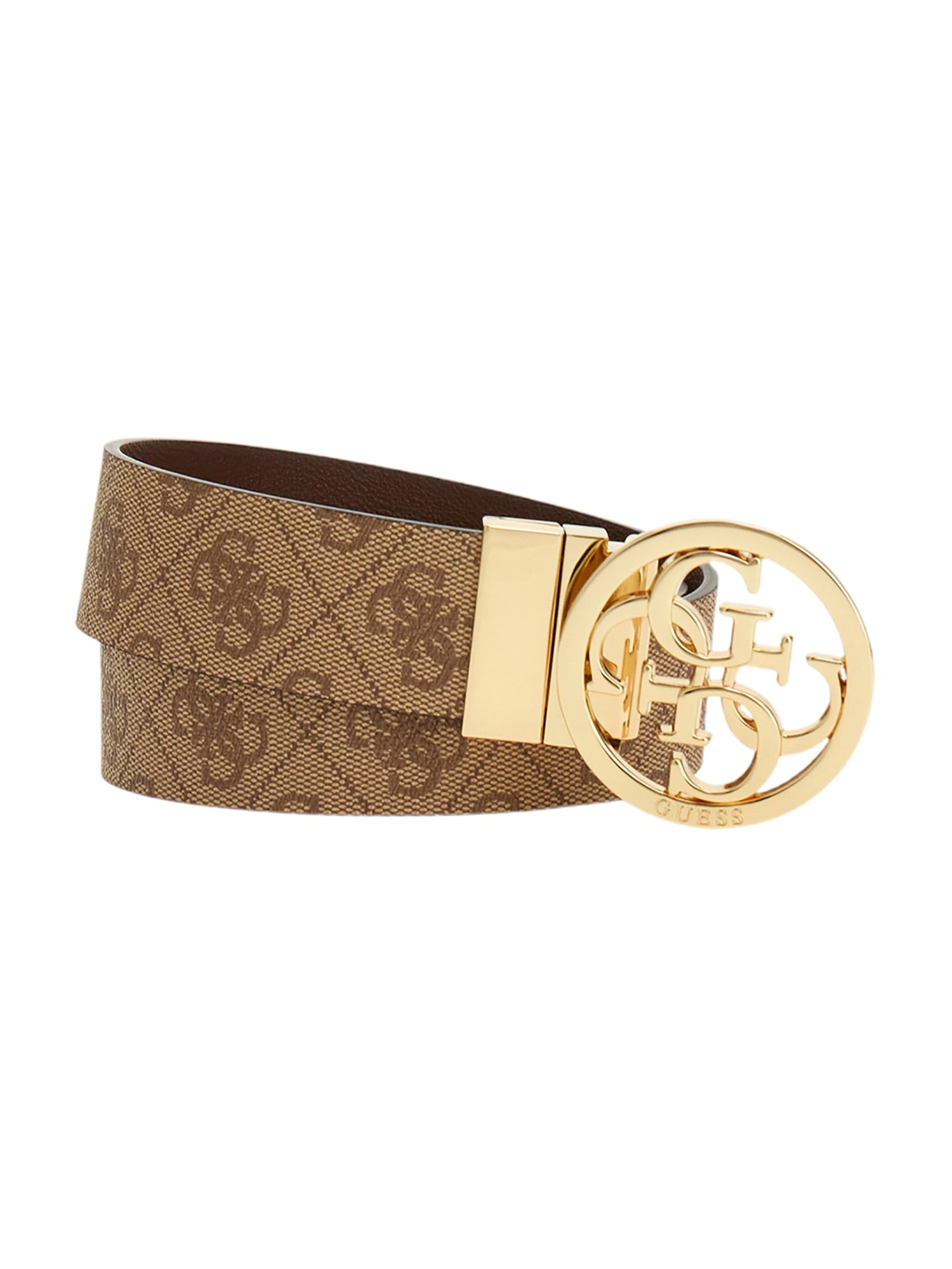 Guess Latte Logo Polyester Women's Pant Belt