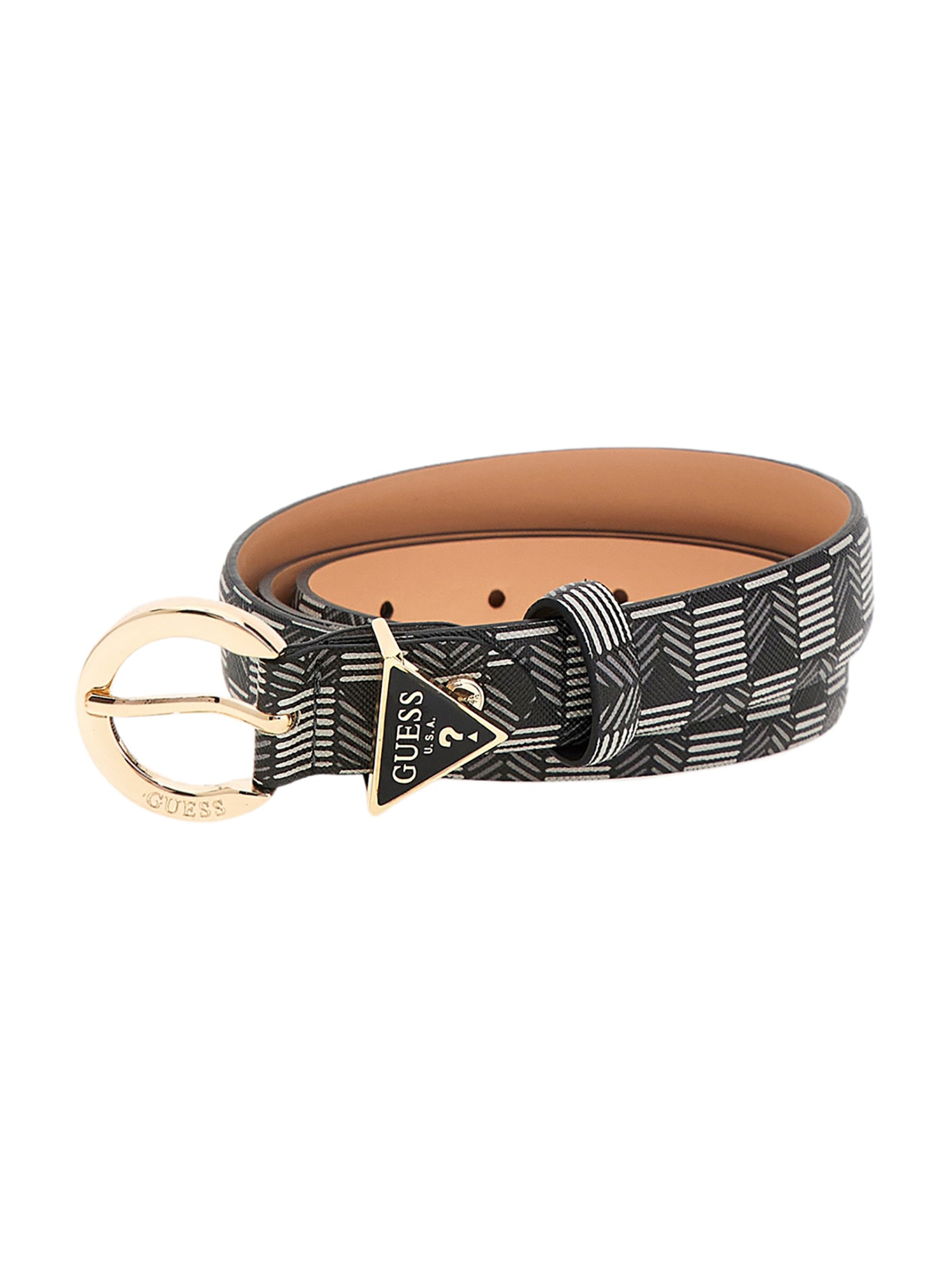 Guess Black Logo Polyester Women's Adjustable Belt