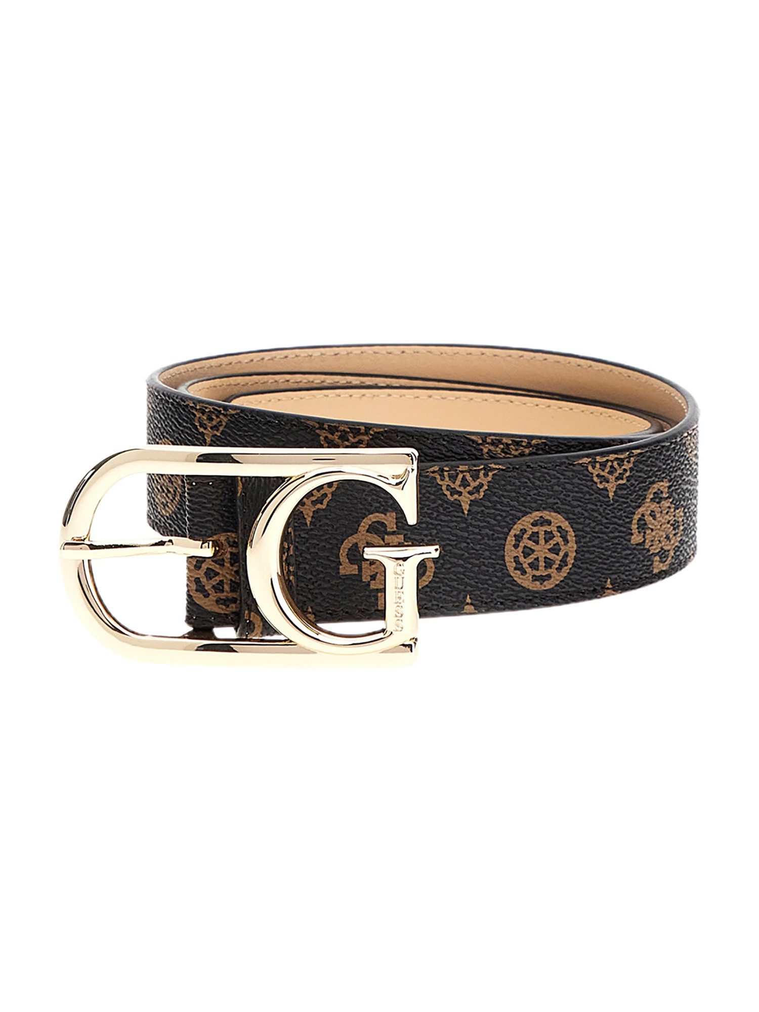Guess Mocha Logo Polyester Women's Pant Belt
