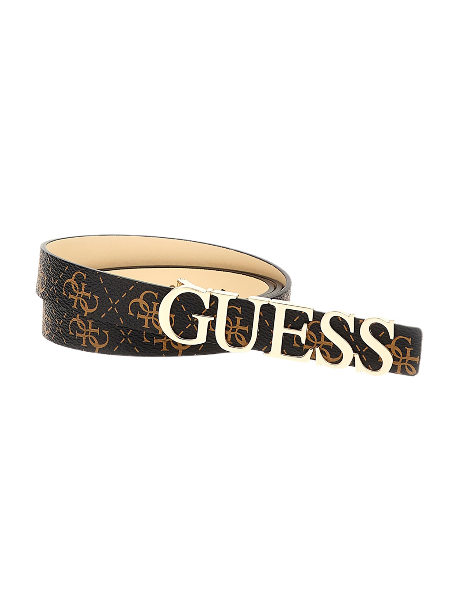 Guess Brown Logo Polyester Women's Pant Belt