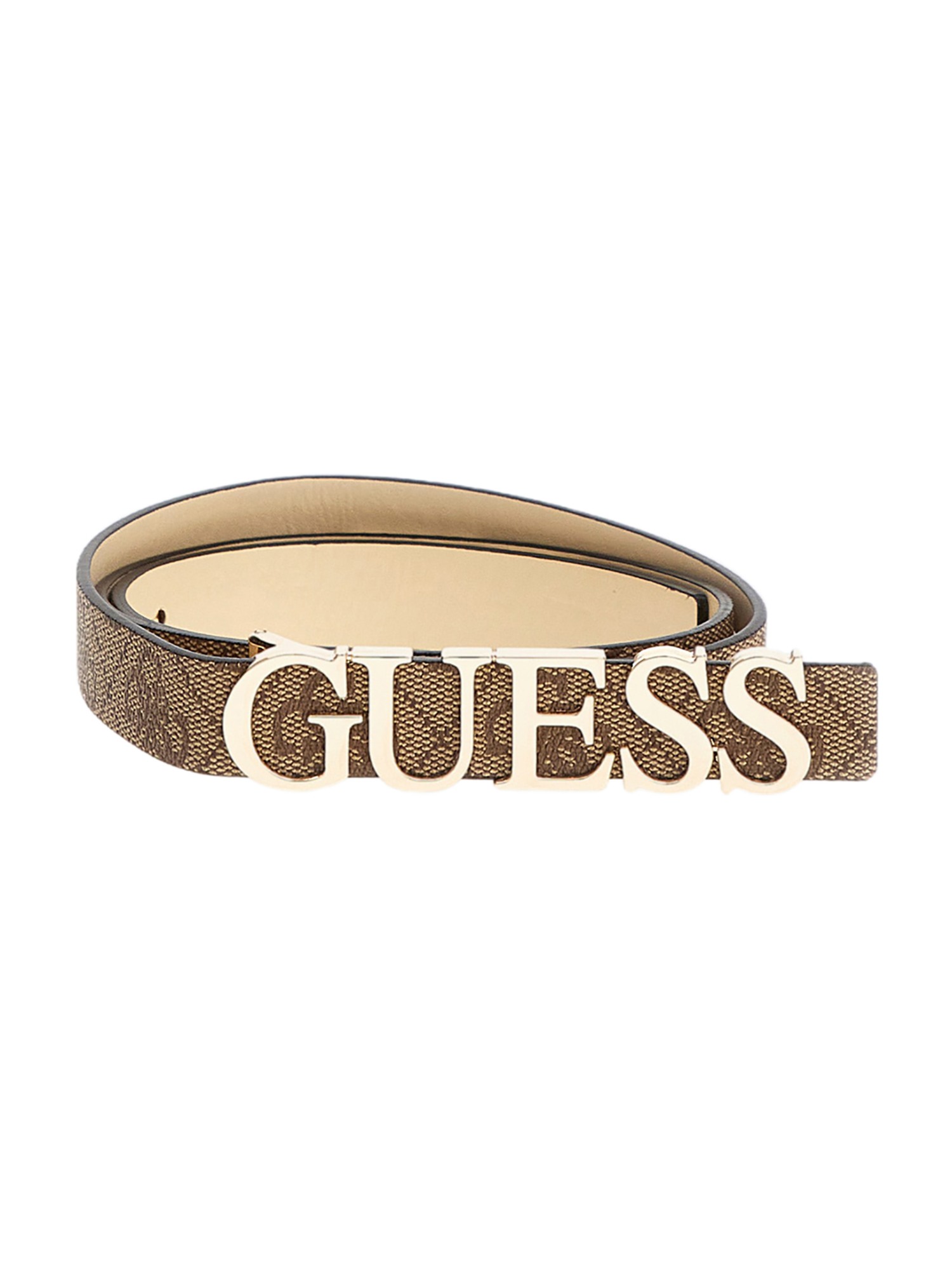 Guess Latte Logo Polyester Women's Pant Belt