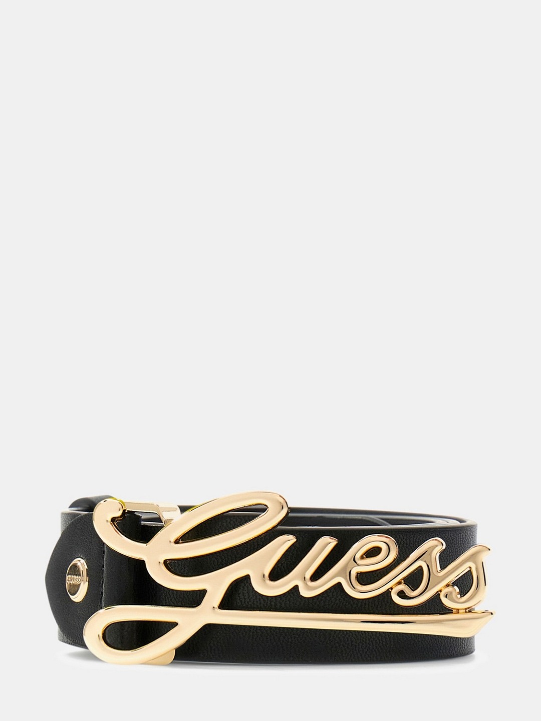 Guess Women Melisandra Black Pin Buckle Solid Belt