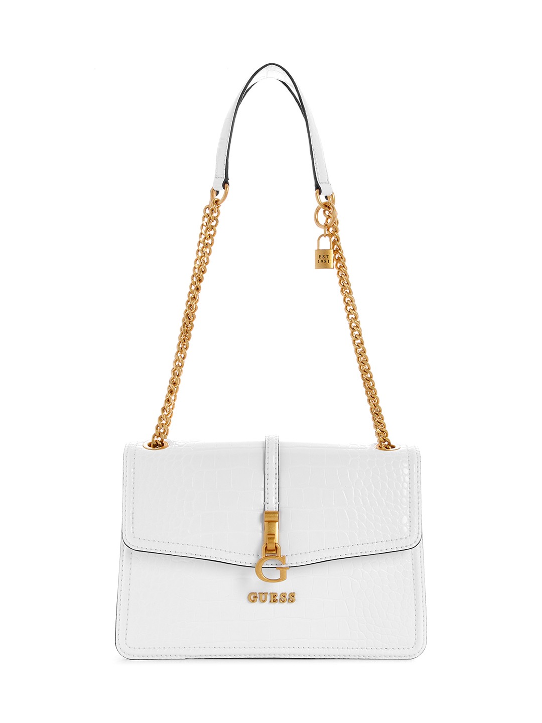 Guess Women White Solid Crossbody Bag