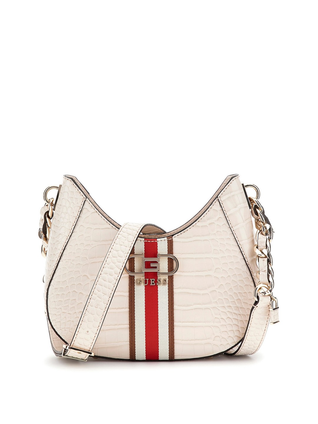 Guess Stone Printed Nelka Top Zip Crossbody Bag