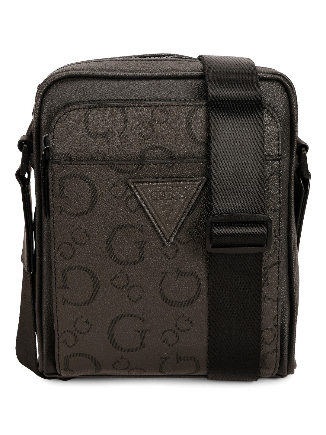 Guess Brown PVC Printed MEN Cross Body