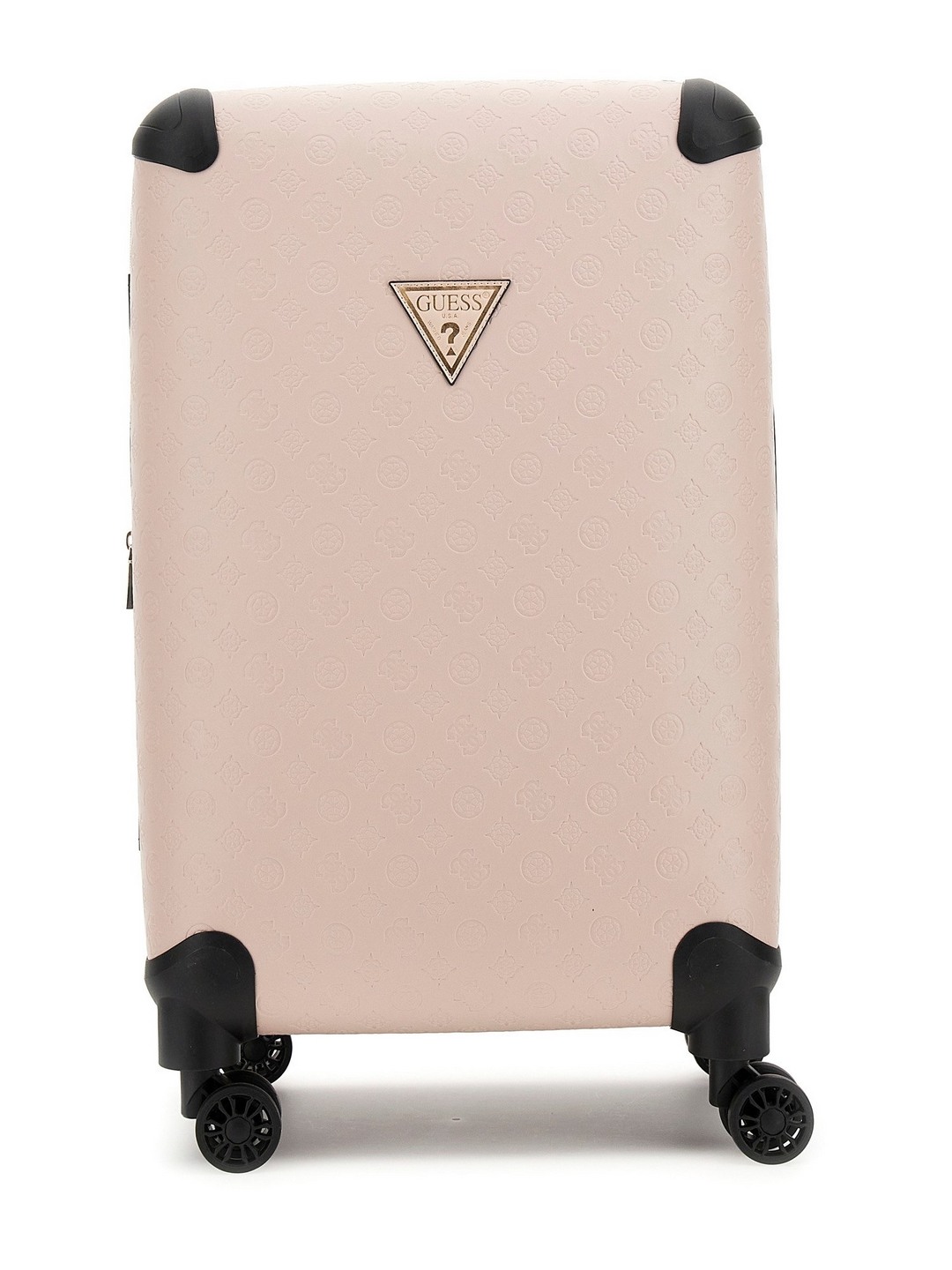 Beige Textured Trolley Bag